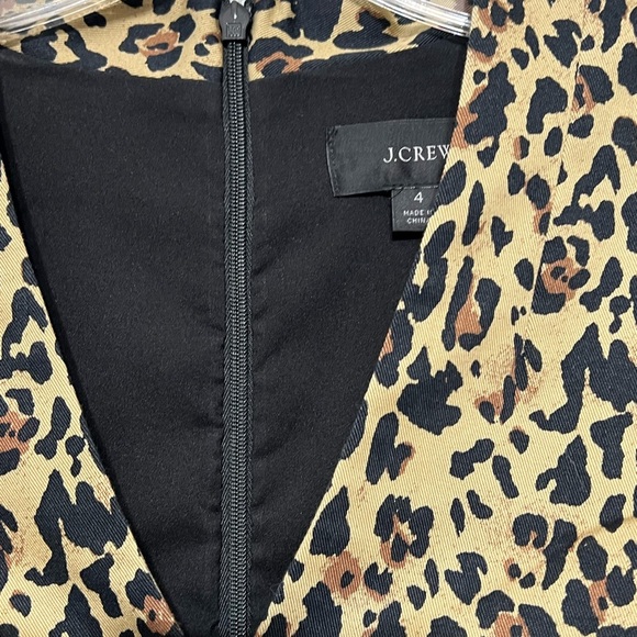 J.Crew V-Neck Sheath Dress Neutral Animal Print Bold Edgy Sleek Feminine Chic - Picture 5 of 7